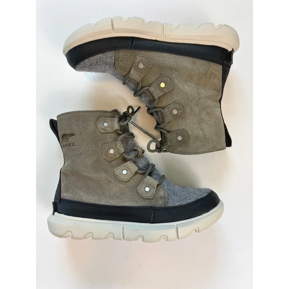Sorel Explorer II Joan Felt Waterproof Boots Sage Fawn Women's 6.5 Winter